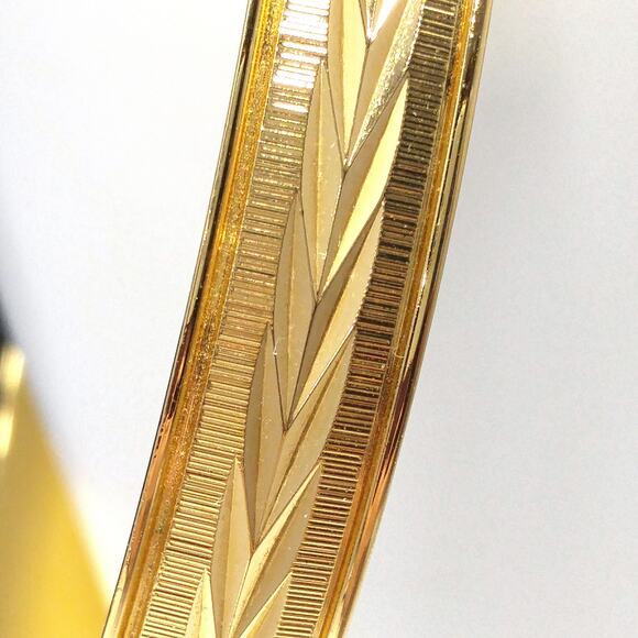 Vintage Monet Gold Plated Bangle Bracelet, 1960s Vintage Jewelry - Picture 2 of 10